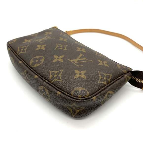 LOUIS VUITTON Authentic Brown Monogram Canvas Pochette Pouch - Picture 2 of 9